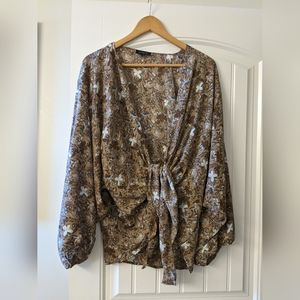 Floral Tie-Front Blouse